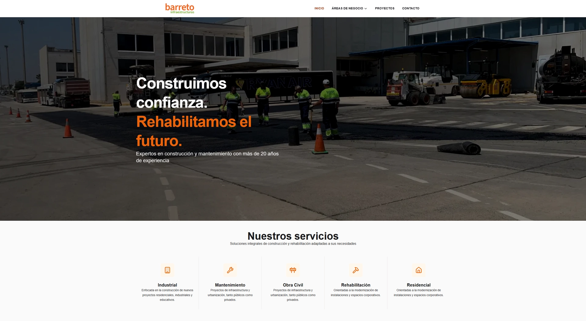 Screenshot of Barreto Construcciones